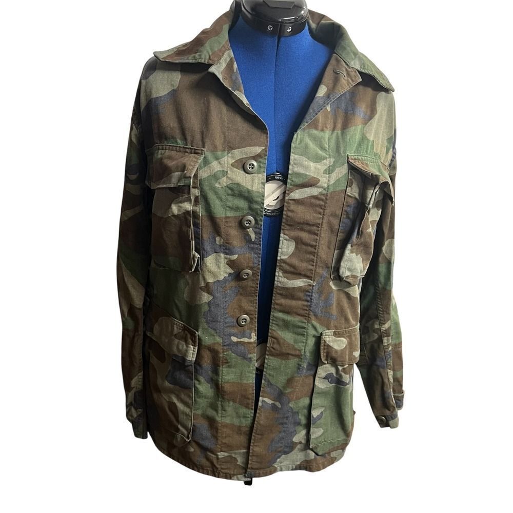 Mens Camouflage Military Style Jacket Button Up MEN XXS, W S/Med SEE DESCRIPTION